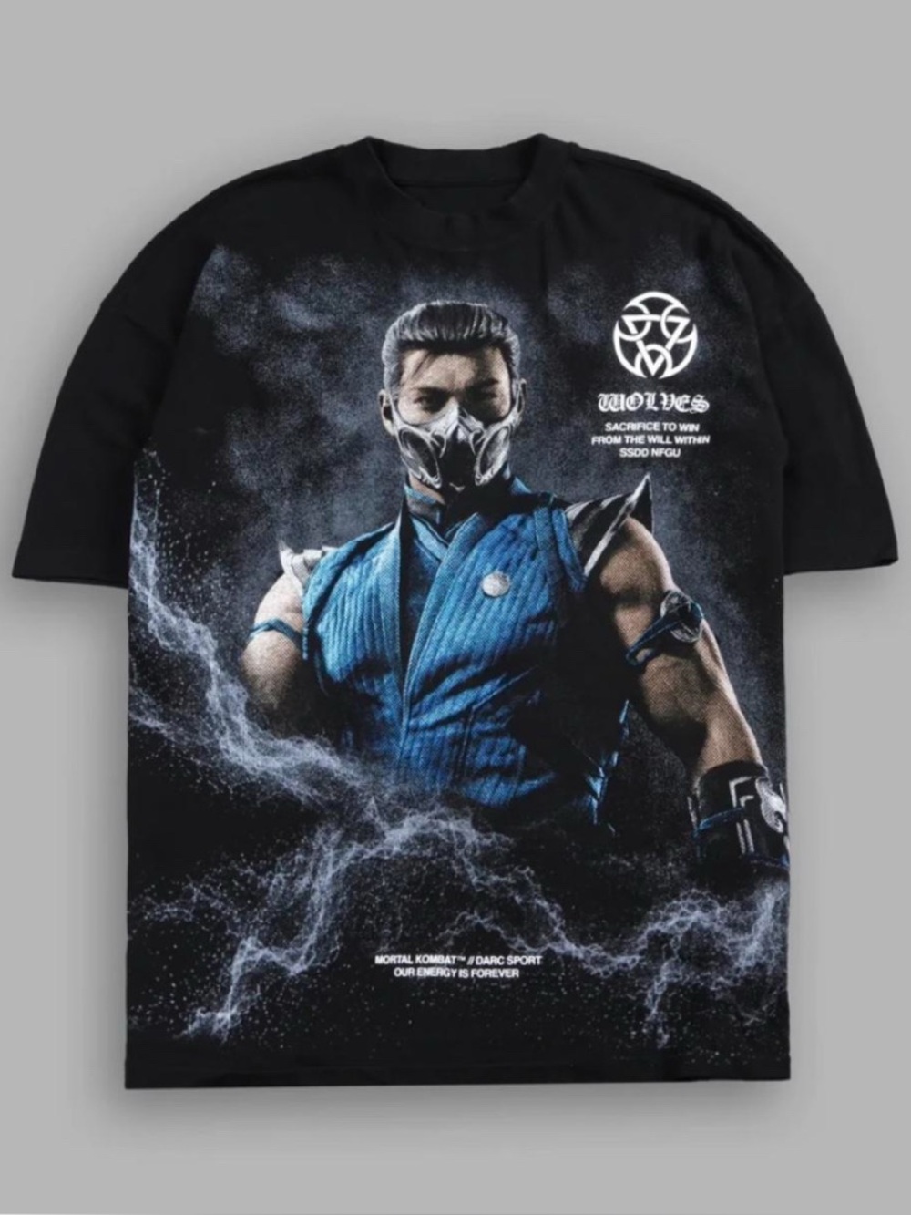 Darc Sport Black Tee with Blue Character Graphic